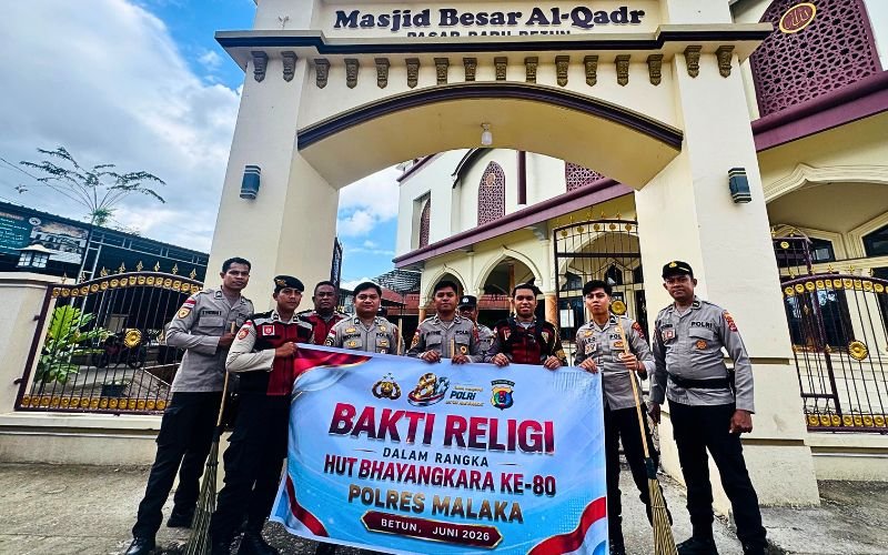 Jelang HUT Bhayangkara, Polres Malaka Gelar Bakti Religi 