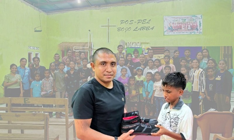 Foto Dukung Pendidikan anak Yatim Piatu Di Sabu Raijua, Yayasan GPS  Bantu Sepatu Sekolah 