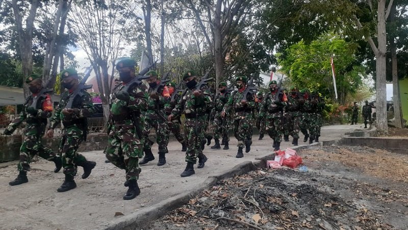 Foto Personil Kodim 1604/Kupang Gelar Gladi Upacara HUT RI ke-75   