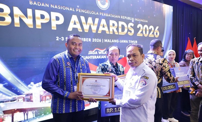 Foto Kepala PLBN Motamasin di Malaka Dianugerahi Penghargaan BNPP Awards 2026