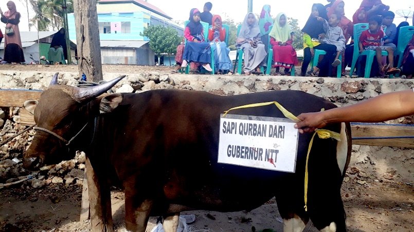 Foto Masjid di Sabu Raijua Bagikan Daging Kurban kepada 340 Non Muslim