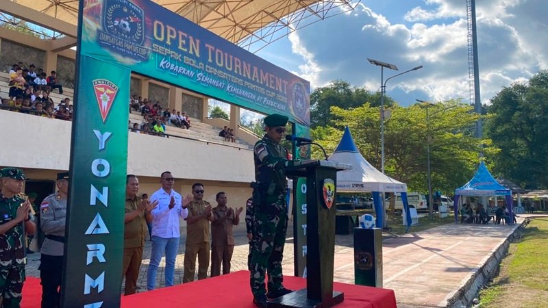 Dansatgas Pamtas Cup Perkokoh Persatuan di Bumi Perbatasan RI-Timor Leste