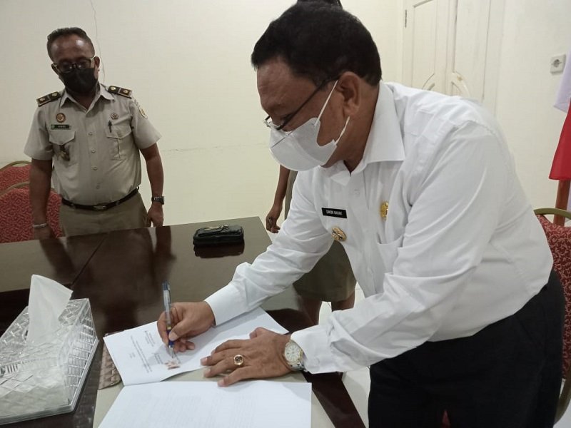 Foto Jelang Pembukaan Dua Jalur Menuju Puspem Pemkab Malaka-Kantor Badan Pertanahan Teken MoU