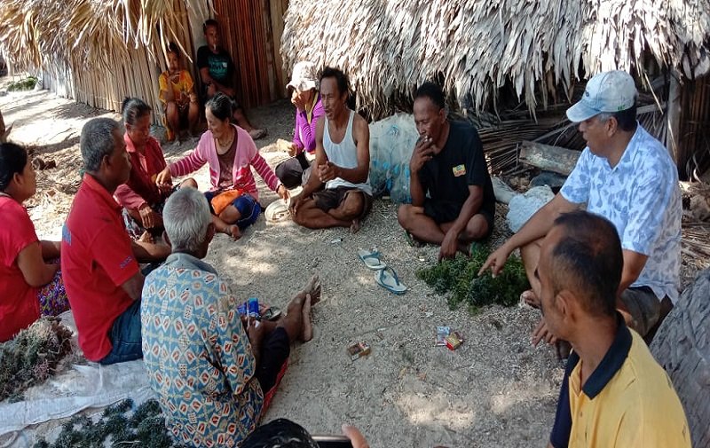 Foto Temui Petani Rumput Laut, Thobias Uly Janji Stabilkan Harga 