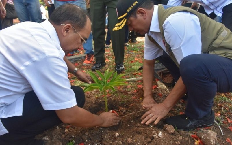 Foto Kepala BNPB Tanam Pohon Bersama Wali Kota Kupang: Solusi Atasi Kekeringan 