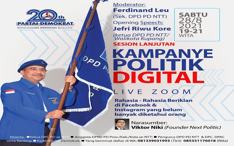 Foto DPD Partai Demokrat NTT Selenggarakan Webinar Latih Kreatifitas Medsos Kader   